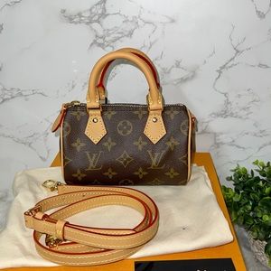 💎✨AUTHENTIC ✨💎LOUIS VUITTON Speedy Nano canvass monogram crossbody limited